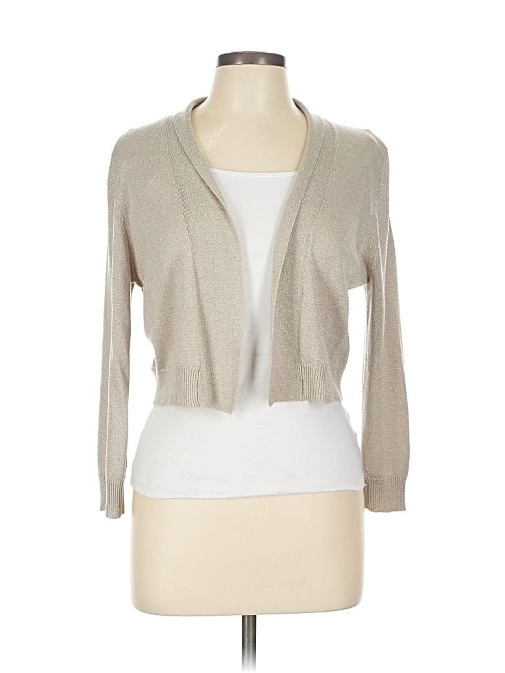 Calvin Klein Beige Cropped Open-Front Women’s Cardigan